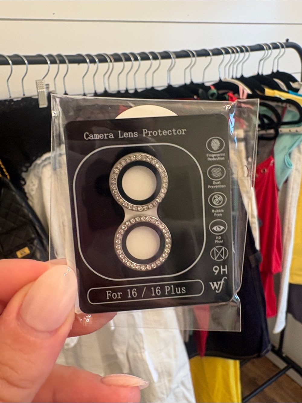 Wildflowers Black Camera Lens Covers with Silver Rhinestones for 16 / 16 Plus